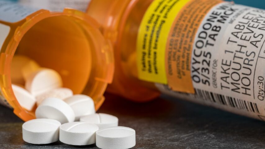 Prescription bottle for oxycodone pills